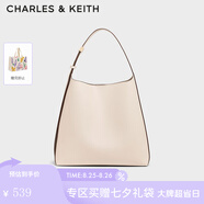 CHARLES&KEITH大容量通勤子母單肩包托特包包女包生日七夕禮物CK2-40270966-1 Oat燕麥色（新色） L