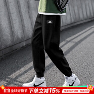 阿迪達斯（adidas）休閑褲男褲 25秋新款運動褲跑步健身透氣衛(wèi)褲棉質(zhì)柔軟舒適長褲男 HE2225/單層束腳/雙面針織 L 【175-180cm/150-160斤】