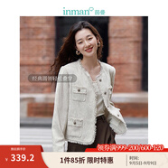 茵曼（INMAN）法式小香風(fēng)短外套2025秋冬女新款長(zhǎng)袖洋氣小個(gè)子休閑夾克上衣 秋云白 M