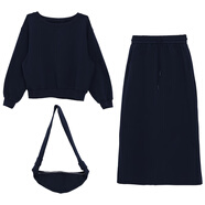記憶的起點(diǎn) JYDQD記憶的起點(diǎn)氣質(zhì)時(shí)尚套裝裙寬松顯瘦休閑春秋小眾洋氣69AQ8029DW 藏青 M
