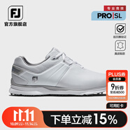 FootJoy 高爾夫球鞋男士FJ Pro/SL專業(yè)競技無釘款golf鞋舒適防滑防潑水鞋 白53070 39 碼=美碼6.5碼