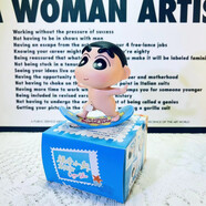 EMO蠟筆小新手辦盲盒屁股可愛(ài)家居車(chē)載擺件玩具潮玩公仔禮物周邊 10cm裸奔小新-睜眼（彩盒裝）