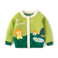 BALA巴拉巴拉適用嬰兒針織品秋冬嬰兒針織品女孩開襟羊毛衫2024新款男 果綠(開衫) 120 cm