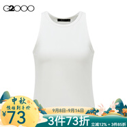 G2000【多面彈性】G2000女裝SS24商場(chǎng)新款高級(jí)感羅紋布料圓領(lǐng)百搭背心 羅紋布料-雪白高圓領(lǐng)20寸 S