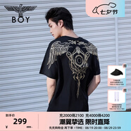 BOY LONDON【暗黑羅盤(pán)】夏情侶款短袖權杖印花炸街潮牌T恤N01906 N0103902 M