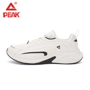 匹克態(tài)極跑步鞋男鞋加絨秋冬新款皮面防水運動(dòng)鞋減震軟底輕便休閑鞋 帆布白色/黑色 （皮面不加絨） 44