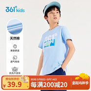 361°童裝 兒童短袖2025夏季男女童6-14歲印花短T恤 藍160
