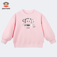 大嘴猴（paul frank）童裝兒童衛(wèi)衣2025秋冬款男女童寬松舒適休閑中大童圓領(lǐng)運(yùn)動(dòng)外套 250F淺粉 130