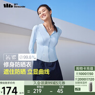 蕉下（beneunder）防曬衣女涼感修身AL11924短款辣妹防曬服女外套黎霧藍S