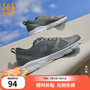 361°運動(dòng)鞋男鞋秋季透氣網(wǎng)面跑鞋黑色通勤輕質(zhì)戶(hù)外慢跑步鞋七夕禮物 石墨灰/煙灰【網(wǎng)面透氣】 44