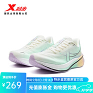 特步（XTEP）2025年夏大眾功能跑系列跑鞋女 帆白/天水碧 35
