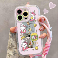 優(yōu)束 適用opporeno14手機殼13/12防摔11/10全包9pro+鏡面8可愛(ài)保護7/6高級感硅膠小熊開(kāi)派對 奶油殼【鏡面】Y2638漢堡kt貓+粉紅掛繩 OPPO Reno14 Pro 