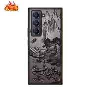 三星（SAMSUNG）【品質(zhì)原裝】適用三星W25手機保護殼木質(zhì)私人訂制禮品2024新款fol 山水畫(huà)_畫(huà) 三星其他型號