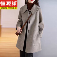 恒源祥娃娃領(lǐng)小個(gè)子羊毛呢大衣外套女2025秋冬新款韓版時(shí)尚寬松顯瘦 燕麥色19有里布 XL 120-130斤