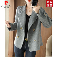 皮爾卡丹（pierre cardin）毛呢外套女士春秋冬季2025年新款爆款小個(gè)子高端休閑西裝呢子大衣 灰色【優(yōu)質(zhì)版】 L 【建議105-120斤】