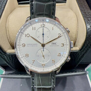 【二手99新】萬國( IWC )手表葡萄牙系列葡7全自動機(jī)械表計時七日鏈 男士休閑商務(wù)正裝瑞表 41mm 白盤金針背透 IW371604