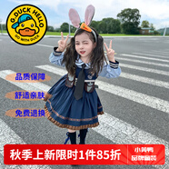 G.DUCKKIDS童裝洛麗塔公主裙女童連衣裙春秋季新款朱迪兔子警官生日禮服兒童 娃娃領(lǐng)朱迪裙+領(lǐng)帶+短褲【不加絨】 110 尺碼4~5歲【100-110cm】