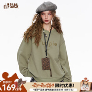 妖精的口袋「搭子衛(wèi)衣」多巴胺萌寵印花圓領(lǐng)衛(wèi)衣女2025秋季新款長(zhǎng)袖套頭上衣 微醺橄欖綠 M