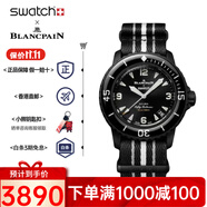 斯沃琪（Swatch）X寶.珀聯(lián)名款五十噚系列腕表經(jīng)典時尚男女自動機(jī)械手表節(jié)日禮物 SO35B400風(fēng)暴洋