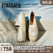 思加圖2025新款大麥鞋復古漁夫鞋平底鞋淺口單鞋女鞋9UA13AA5 淺米 33
