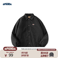 熊貓·本（ben.panda）棉服男潮牌翻領(lǐng)寬松休閑秋冬工裝棉衣多穿情侶外套 黑色（B款） M