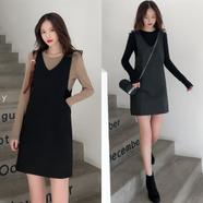 冬季打底裙毛呢馬甲背心裙2025秋冬季女裝新款韓版背帶中長(zhǎng)款打底 深灰色 星空毛呢秋冬 XS