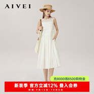 AIVEI商場同款|欣賀艾薇24夏法式純欲沙灘白色無袖連衣裙Q724406A 白色 M