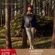 TOMMY HILFIGER【輕彈感】25女裝四季款條紋腰帶彈力直筒修身九分褲休閑褲 【九分】深米色AEG （腰帶隨機(jī)） 32