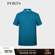 PORTS寶姿男裝夏季商務(wù)休閑短袖POLO衫MM8N205MZC013 淺藍 XL