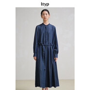 旅途原品【明星同款】ltyp自然風(fēng)真絲牛仔連衣裙 簡(jiǎn)約顯瘦氣質(zhì)新款冬季 丹寧藍-長(cháng)袖版 L