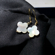 慕絹1A987 天然水晶耳墜一物一圖南紅和田玉翡翠青金石碧璽石榴石鹽源 49號貝殼