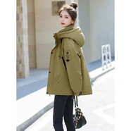 俞兆林（YUZHAOLIN）沖鋒夾克女2025新款春秋連帽工裝外套小眾設計感休閑百搭寬松上衣 【春秋款雙層外套】軍綠色 XL