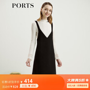 PORTS寶姿女裝 秋冬背帶裙SL9D009LWF033 黑色 XS (2)