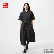 優(yōu)衣庫女裝休閑裙褲/七分褲褲子尼龍25秋冬新款479399 09 黑色 S /155/64A