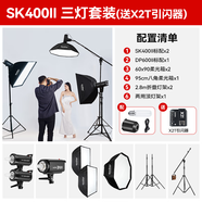 神牛（Godox） 攝影燈sk400二代閃光燈影室閃光燈服裝人像拍照攝影棚套裝影樓服裝攝影燈 SK400雙燈+DP600III-送引閃器禮包 佳能版