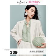 伊芙麗（eifini）【果凍系列】伊芙麗休閑設計感百搭寬松廓形西裝外套女2024秋裝 本白色 正肩合身 L 165/88A125-138斤