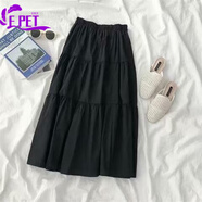 EPET西裝半身裙女2025春夏新款胖MM遮胯顯瘦高腰百搭包臀a字裙毛呢裙 黑色雪紡 M 【100110斤】