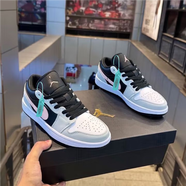 CLENIKEED【廠(chǎng)牌】Air喬1AJ1低幫籃球鞋煙灰影子灰男女學(xué)生運動(dòng)休 黑灰粉 37