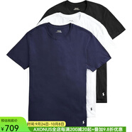 Polo Ralph LaurenT恤男裝男士春夏季棉短袖奢侈品精梳棉3件套裝上衣半截袖名牌禮物 黑/白/藍-大牌服飾男裝 S （胸圍86-94厘米）