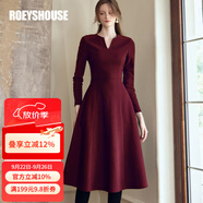 ROEYSHOUSE羅衣高級安可拉紅針織連衣裙女冬季新款婚宴氣質(zhì)大擺裙09737 安可拉紅 2XL