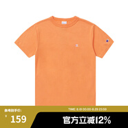 Champion冠軍棉T恤男夏季美式復(fù)古運(yùn)動(dòng)情侶圓領(lǐng)簡(jiǎn)約多巴胺穿搭短袖上衣女 橘色 L