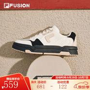 FILA FUSION斐樂(lè )潮牌BANK DX情侶場(chǎng)下滑板鞋時(shí)尚運動(dòng)鞋板鞋男女休閑鞋 古白色/黑-AB【女款】 36.5