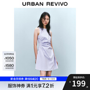 UR七夕2025春季新款女摩登氣質(zhì)褶皺收腰顯瘦無(wú)袖連衣裙UYY750030# 淡紫 S