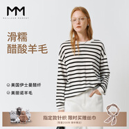 麥檬MM爆款寬松連帽質(zhì)感針織衫毛衣上衣25秋冬新款 圓領(lǐng)-長(zhǎng)袖-白色5G7931081 M