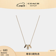 蔻馳（COACH）奧萊女士項鏈高級感時尚百搭飾品禮物 經(jīng)典標志RONDELL項鏈 金色/白色