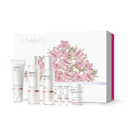 法蘭琳卡蘆薈蛋白酶毛孔細致禮盒套裝補水收斂毛孔控油水乳霜套盒男女 櫻花凈透皙白淡斑小禮盒