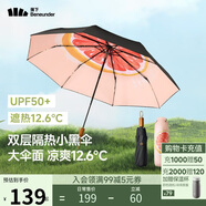 蕉下（beneunder）防紫外線(xiàn)遮陽(yáng)傘三折雙層黑膠晴雨傘防曬傘BM664嬉柚