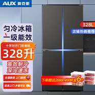 奧克斯冰箱四開門十字對開門雙循環(huán)大容量節(jié)能省電家用雙開門廚房超薄嵌入式電冰箱 328升一級能效【變頻】勻冷微霜超薄
