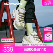 斯凱奇（Skechers）奶茶熊1代丨春夏女鞋運動(dòng)鞋繽紛撞色新款復古增高老爹鞋休閑鞋潮 橄欖綠/NTOL 38