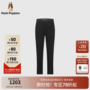 Hush Puppies【豐盈厚實(shí)】暇步士男裝冬季蓄熱保暖彈力絨感長(cháng)褲 漆黑色 38